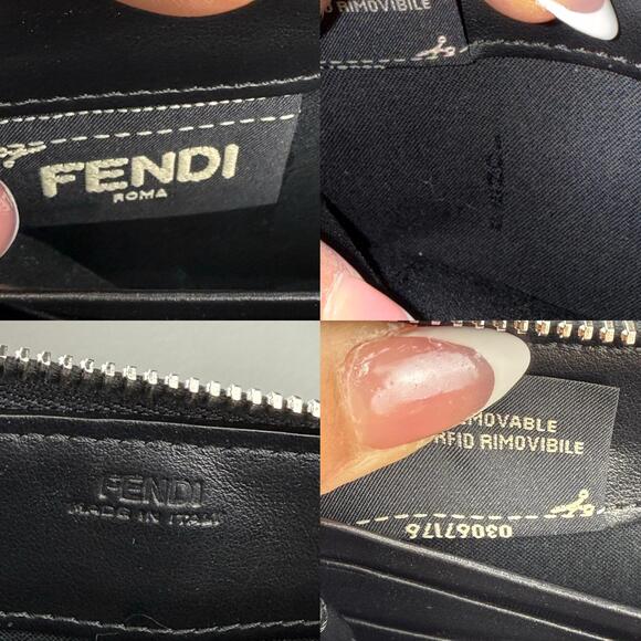 B120 💎✨Authentic Fendi DotCom LOng Zip Black Leather Wallet - Picture 4 of 6